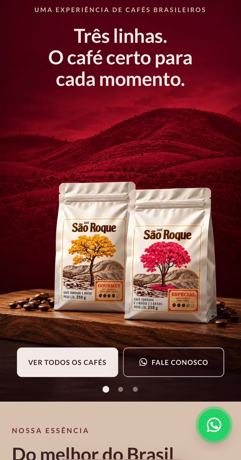 Loja virtual do Café São Roque, e-commerce de cafés especiais brasileiros com assinatura