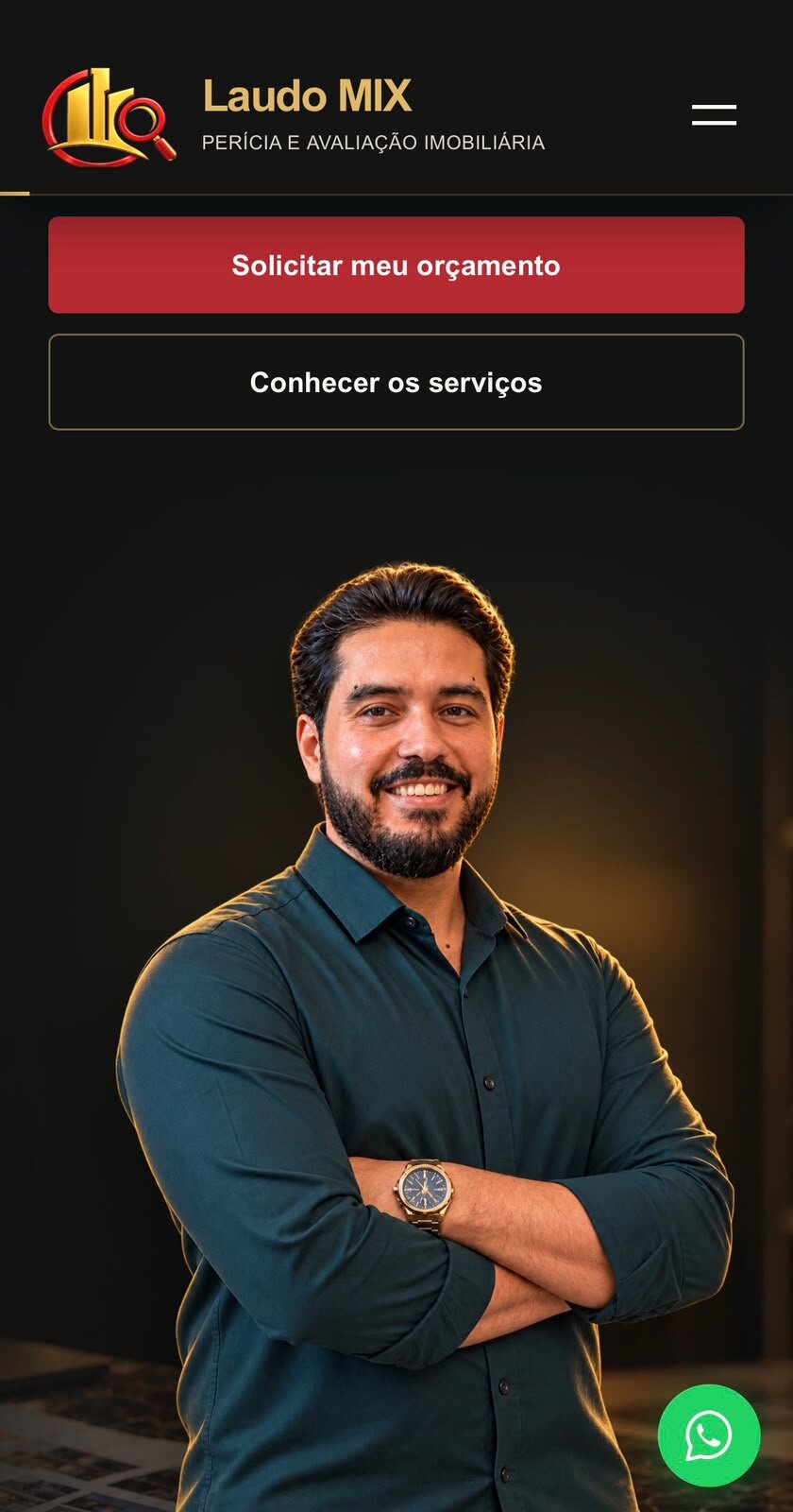 Landing page da Laudo MIX, perícia e avaliação imobiliária em Ribeirão Preto