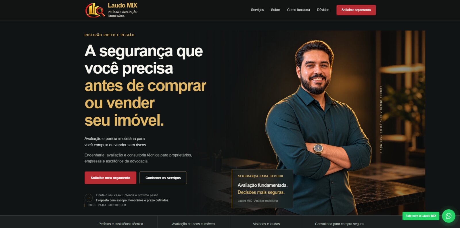 Site desktop da Laudo MIX